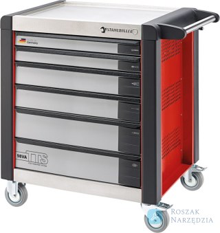 Wózek warsztatowy TTS 6-szufl. czerwony z nakładkami; 1000x1024x652mm, max obciążenie: 40kg na szufladę; 1400 kg na wózek; ST