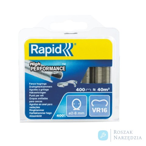 Zszywki zaciskowe do ogrodzenia Rapid VR16 - opakowanie 400 szt.