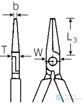 Szczypce okrągłe, długie izolowane  VDE 1000V L=160mm; chrom./izolow. STAHLWILLE