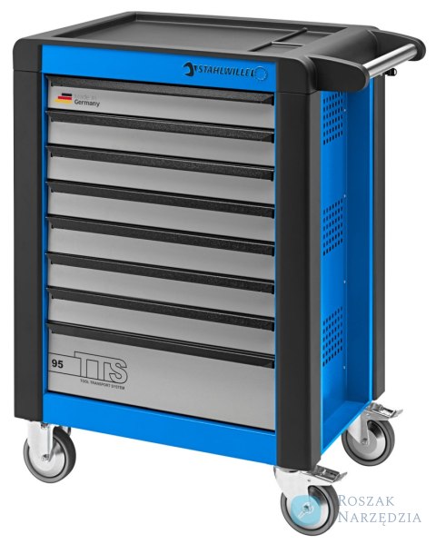Wózek warsztatowy TTS 8-szufl.nieb.z nakładkami, 1021x823x 497 mm; max obciążenie: 30kg na szufladę; 750 kg na wózek STAHLWILLE