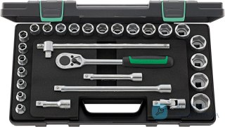 Zestaw narzędzi 1/2" 28-elementowy w walizce ABS (16 nasadek 6-kątnych 8-32mm z oprzyrząd.) STAHLWILLE