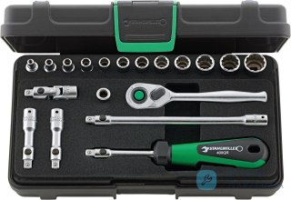 Zestaw narzędzi 1/4" QR: 40a 1/8", 40aD 5/32"-9/16"+grzechotka+akcesoria,19-el.w walizce ABS STAHLWILLE