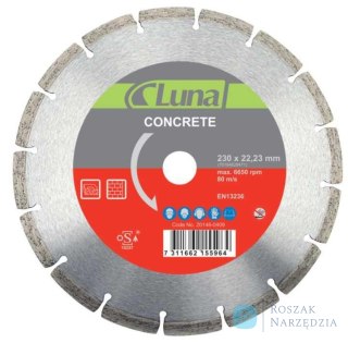 Tarcza tnąca diamentowa 125x7x2,1x22 CON Luna