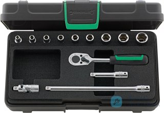 Zestaw narzędzi 1/4" grzechotka+nasadki 6-kąt 4-13mm+akcesoria 13-el.w walizce ABS STAHLWILLE
