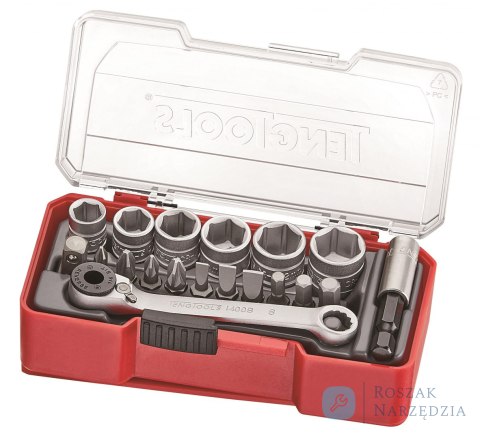 Zestaw kluczy nasadowych z chwytem kwadratowym 1/4" Teng Tools TJ1419