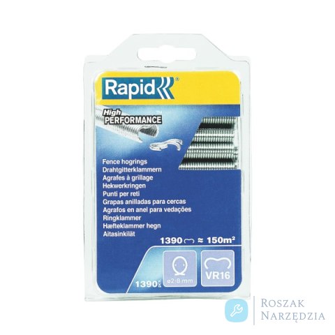Zszywki zaciskowe do ogrodzenia Rapid VR16 - opakowanie 1390 szt.