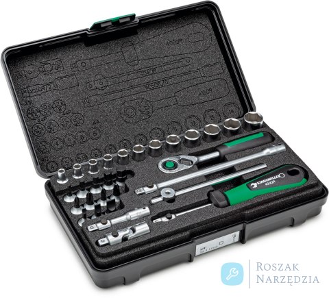Zestaw QR kluczy nas. 1/4"; 30-częściowy (12 nas.6-kątnych 4-14mm+6 akcesoriów) w walizce ABS STAHLWILLE