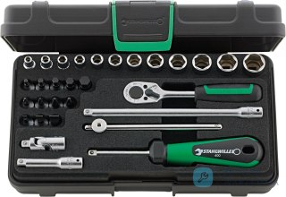 Zestaw narzędzi 1/4"; 30-częściowy (12 nas.6-kątnych 4-14mm+6 akcesoriów) w walizce ABS STAHLWILLE