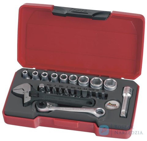 Zestaw kluczy nasadowych z chwytem kwadratowym 1/4" Teng Tools T1423 Zestaw kluczy nasadowych z chwytem kwadratowym 1/4" Teng Tools T1423
