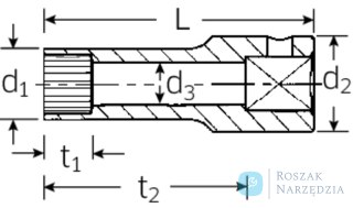 Nasadka 1/2" SPLINE-DR 7/16"=14 extra długa STAHLWILLE