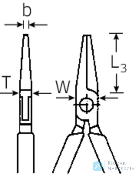 Szczypce okrągłe dla elektron.L=125mm (wysmukłe); poler./powl. STAHLWILLE