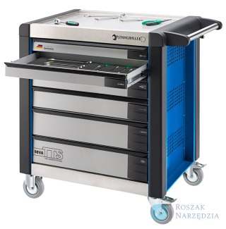 Wózek warsztatowy TTS 6-szufl. niebieski z nakładkami; 1000x1024x652mm, max obciążenie: 40kg na szufladę; 1400 kg na wózek; ST