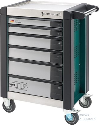 Wózek warsztatowy TTS 6-szufl.zielony z nakładkami, 1021x823x 497 mm; max obciążenie: 30kg na szufladę; 750 kg na wózek STAHLW