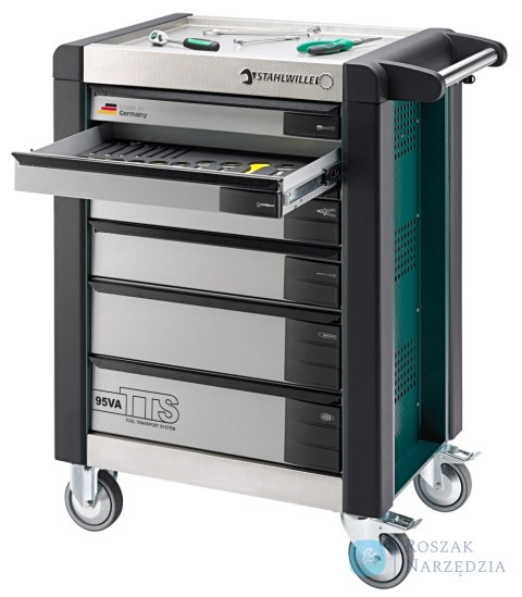 Wózek warsztatowy TTS 6-szufl.zielony z nakładkami, 1021x823x 497 mm; max obciążenie: 30kg na szufladę; 750 kg na wózek STAHLW