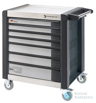 Wózek warsztatowy TTS 7-szuflad antracytowy z nakładkami, 1000x1024x 652 mm; max obciążenie: 40kg na szufladę; 1400 kg na wózek