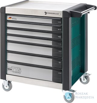 Wózek warsztatowy TTS 7-szuflad zielony z nakładkami, 1000x1024x 652 mm; max obciążenie: 40kg na szufladę; 1400 kg na wózek STA