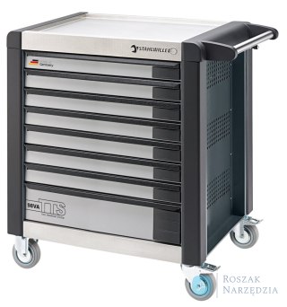 Wózek warsztatowy TTS 8-szuflad antracytowy z nakładkami, 1000x1024x 652 mm; max obciążenie: 40kg na szufladę; 1400 kg na wózek