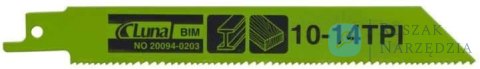 Brzeszczoty szablaste bimetalowe, do drewna i metalu 200x19x0,9-10/14 Luna