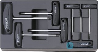 Zestaw ABS 1/3 wkrętaków TORX T10-T40 z otworem prowadzadzącym i uchwytem typu T; 7-częściowy STAHLWILLE