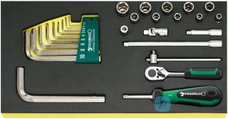 Zestaw TCS 1/3 grzechotka 1/4" z akcesoriami + klucze trzpieniowe, 27-częściowy STAHLWILLE