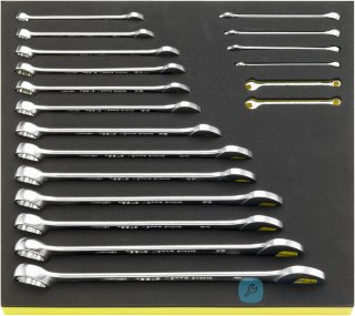 Zestaw TCS 2/3 kluczy płasko-oczkowych 3/16"-1", 19-częściowy STAHLWILLE