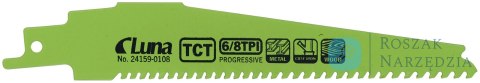 Brzeszczoty szablaste z uzębieniem z węglików spiekanych Luna Progressive 150x25x1.25 6-8TPI