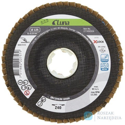 Krążek ścierny lamelowy X-LOCK P60 115 mm Luna