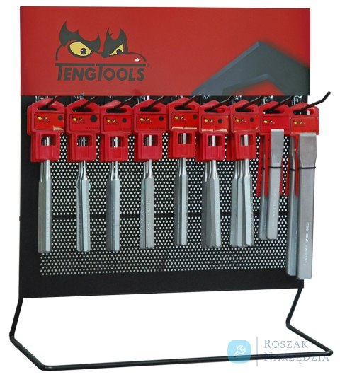 Stojak ekspozycyjny sklepowy z przecinakami, wybijakami i punktakami Teng Tools DISPC45
