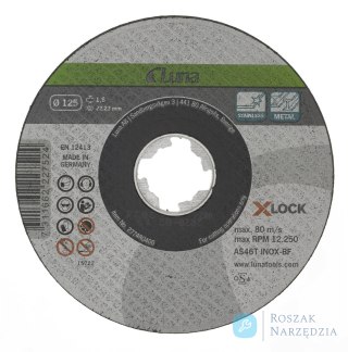 Tarcza ścierna tnąca X-LOCK 125x1,6 mm Luna