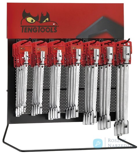 Stojak ekspozycyjny z kluczami nasadowymi przegubowymi Teng Tools DIS-DF140