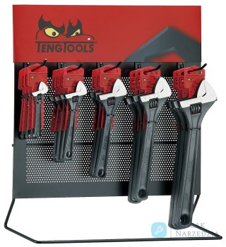 Stojak ekspozycyjny z kluczami nastawnymi Teng Tools DIS-ADJ38