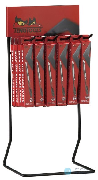 Stojak ekspozycyjny z nożami z ostrzami odłamywanymi Teng Tools DIS-710A