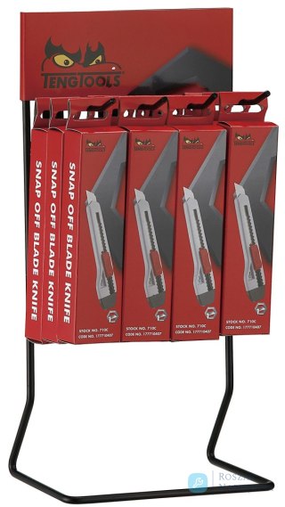 Stojak ekspozycyjny z nożami z ostrzami odłamywanymi Teng Tools DIS-710C