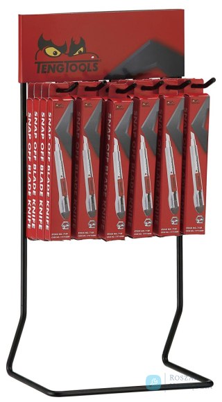 Stojak ekspozycyjny z nożami z ostrzami odłamywanymi Teng Tools DIS-710F