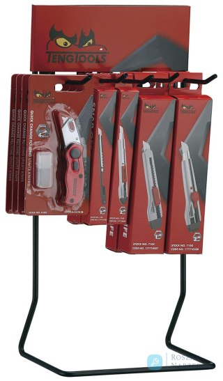 Stojak ekspozycyjny z nożami z ostrzami wymiennymi Teng Tools DIS-KN60