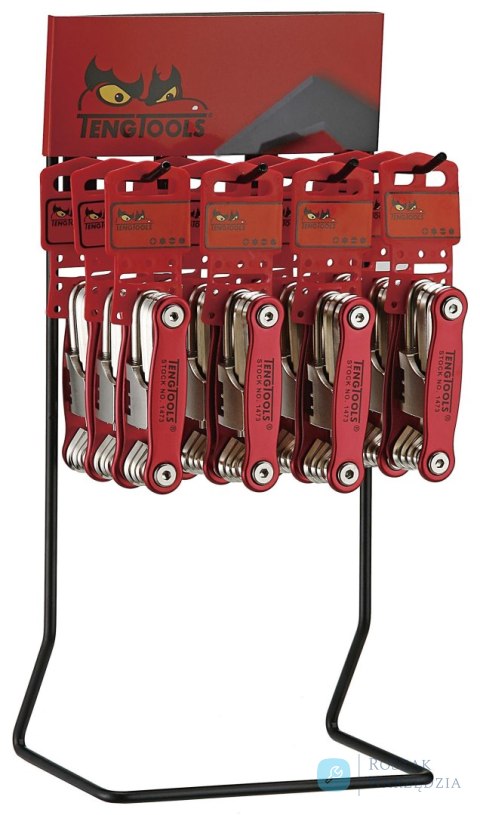 Stojak ekspozycyjny z zestawami narzędzi rowerowych Teng Tools DIS-1473