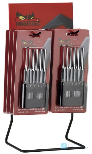 Stojak ekspozycyjny z zestawami wybijaków Teng Tools DIS-PPS06