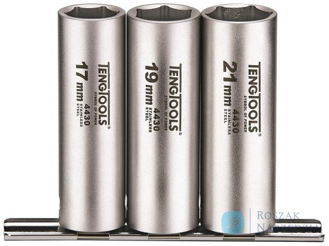 Zestaw nasadek nierdzewnych długich z chwytem kwadratowym 1/2". Teng Tools MS1203