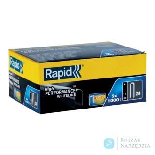 Zszywki Rapid nr 28 (11 mm) do kabli, białe - opakowanie 5000 szt.