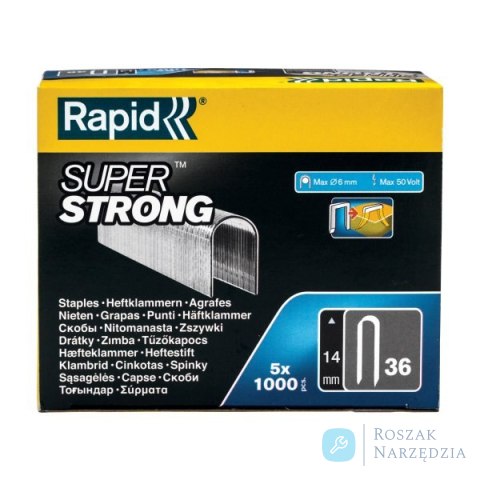 Zszywki Rapid nr 36 (14 mm) do kabli - bardzo wytrzymałe - opakowanie 5000 szt.