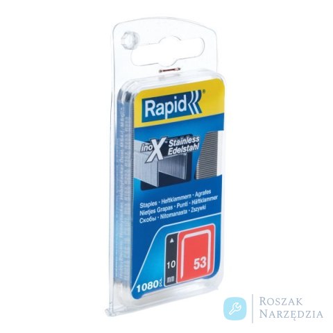 Zszywki Rapid z drutu cienkiego nr 53 (10 mm) ze stali nierdzewnej - opakowanie 1080 szt.