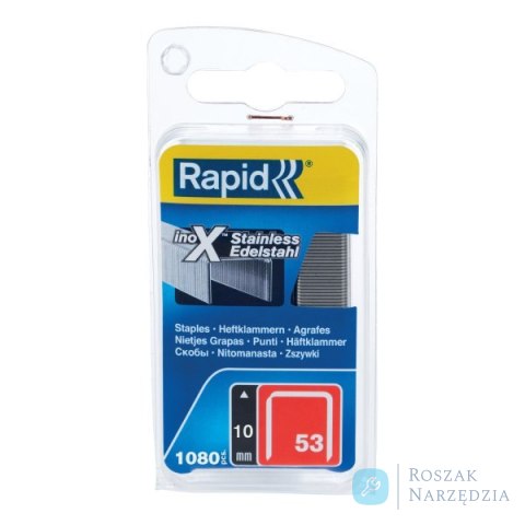 Zszywki Rapid z drutu cienkiego nr 53 (10 mm) ze stali nierdzewnej - opakowanie 1080 szt.