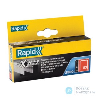 Zszywki Rapid z drutu cienkiego nr 53 (8 mm) ze stali nierdzewnej - opakowanie 2500 szt.