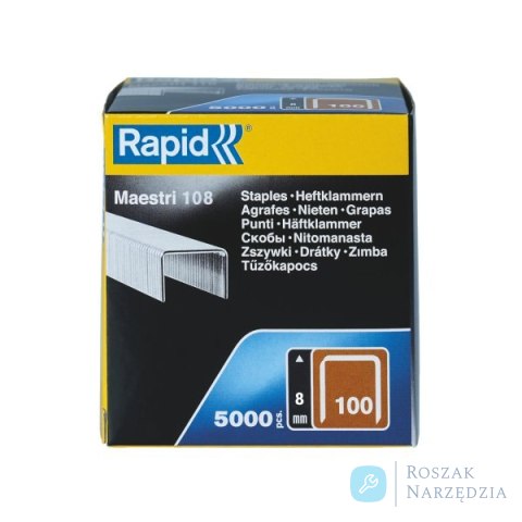 Zszywki Rapid z drutu płaskiego nr 100 (8 mm) - opakowanie 5000 szt.