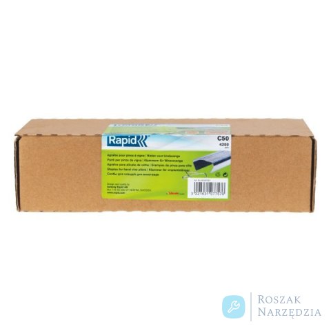 Zszywki zaciskowe do winorośli Rapid C50, aluminiowe - opakowanie 4200 szt.