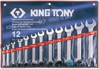 ZESTAW KLUCZY PŁASKICH 12cz. CALOWYCH 1/4 - 1.1/4" ETUI King Tony