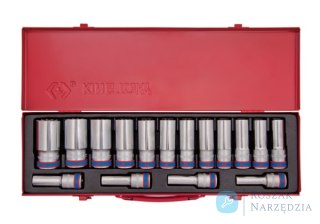 ZESTAW NASADEK 1/2" 16cz. DŁUGIE 10 - 32mm 6-kąt. KASETA King Tony