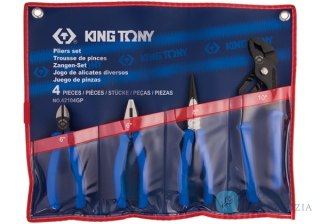 ZESTAW SZCZYPIEC 4 SZT., SZCZYPCE NASTAWNE, TNĄCE, KOMBINERKI, ETUI King Tony