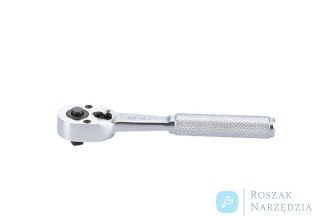 GRZECHOTKA Z PRZYCISKIEM 1/4" 24 ZĘBY 130mm UCHWYT MOLETOWANY, BLOKADA King Tony