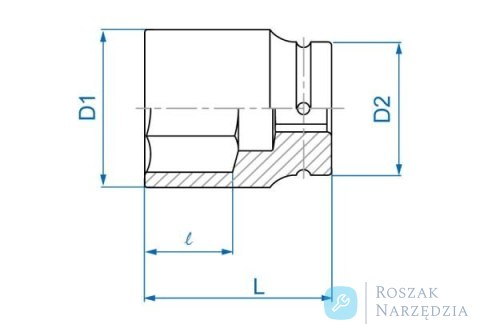 NASADKA DŁUGA UDAROWA 1" 32mm x 90mm, 6-kąt King Tony